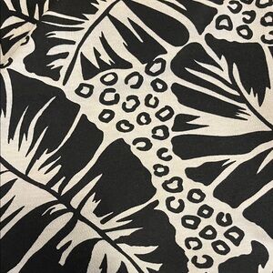 Black and White Leaf Tropical Print Stretch Fabric- 2 yards